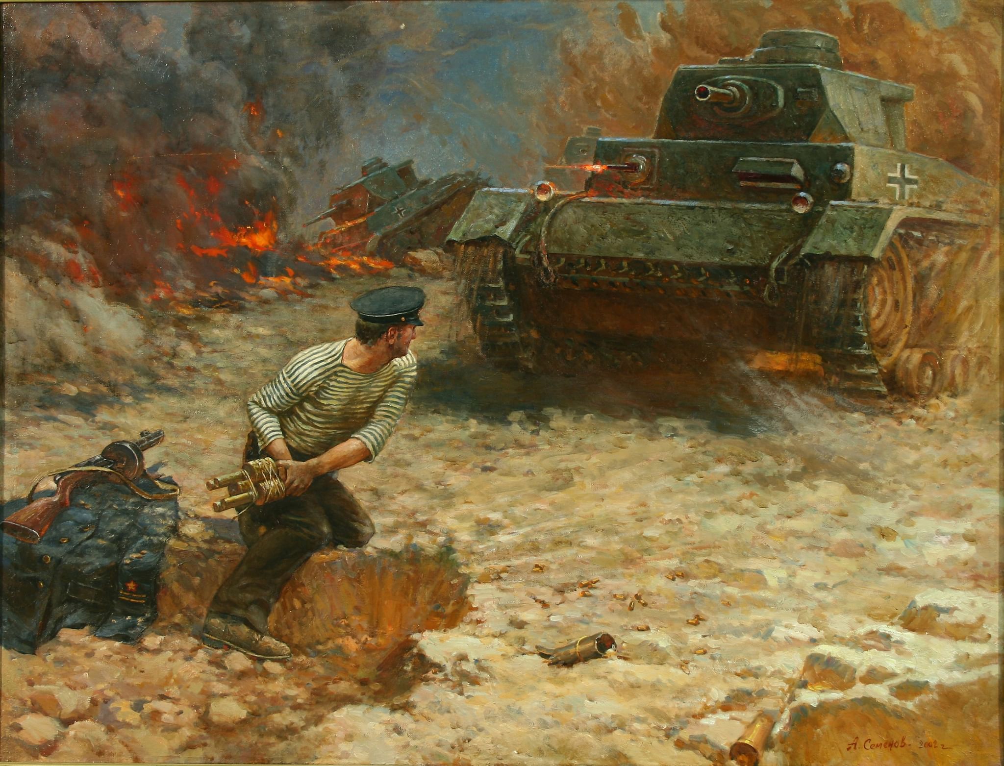рисунок Морпех против танка