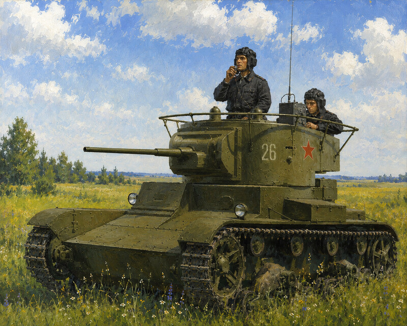 Т-26 с рацией и экипаж