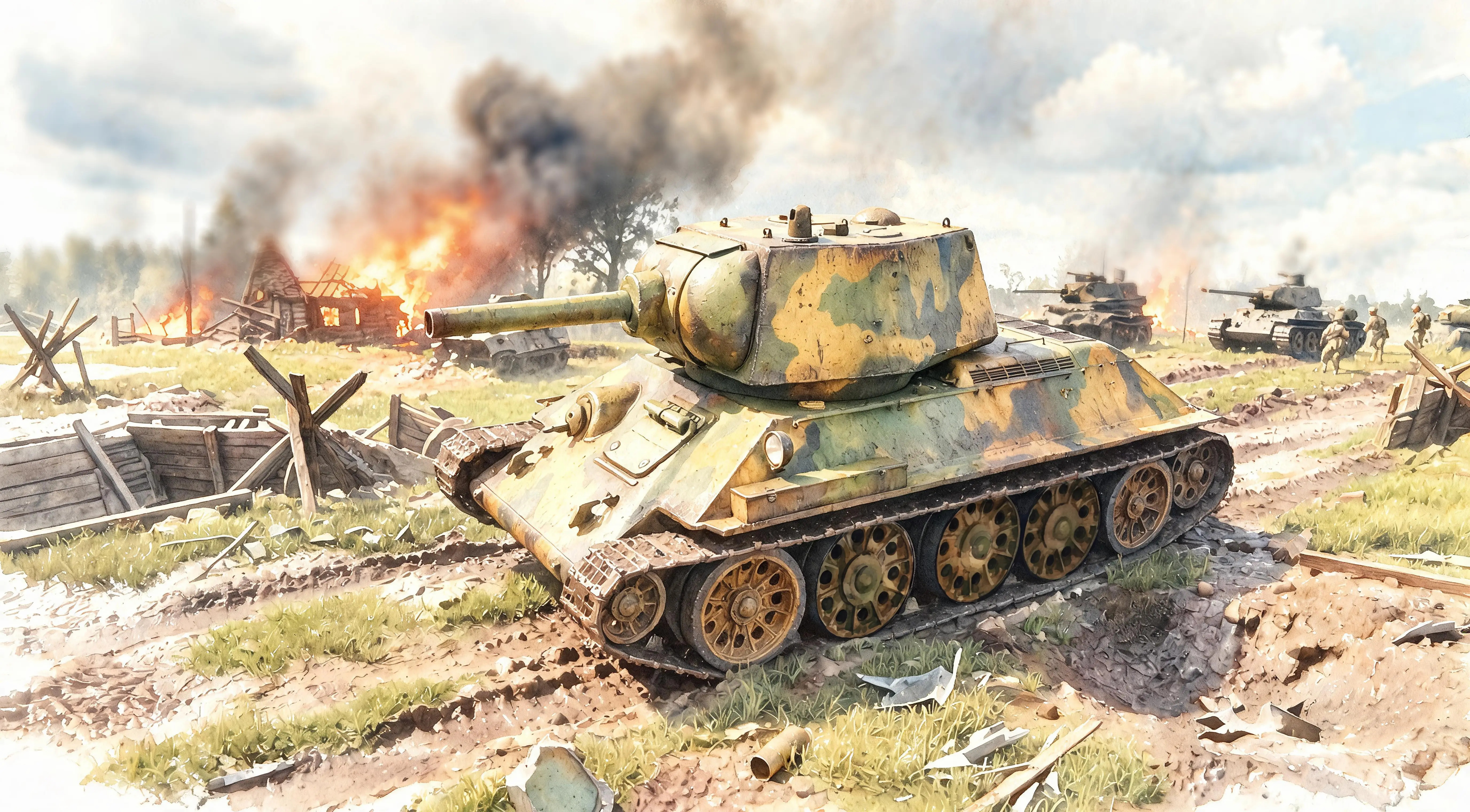 WWII Soviet Union Assault Tank T-34/122 (Бронетехника)