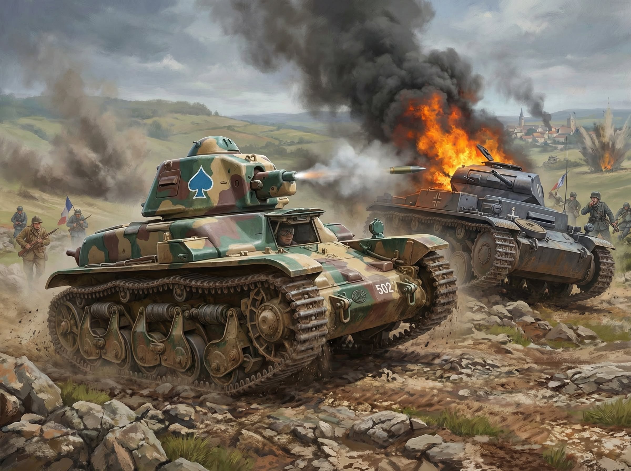 Renault R35 против Panzer II (Бронетехника)