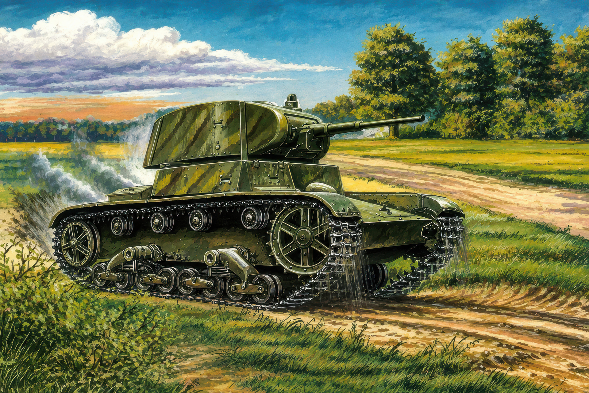 Т-26 танк РККА (Бронетехника)