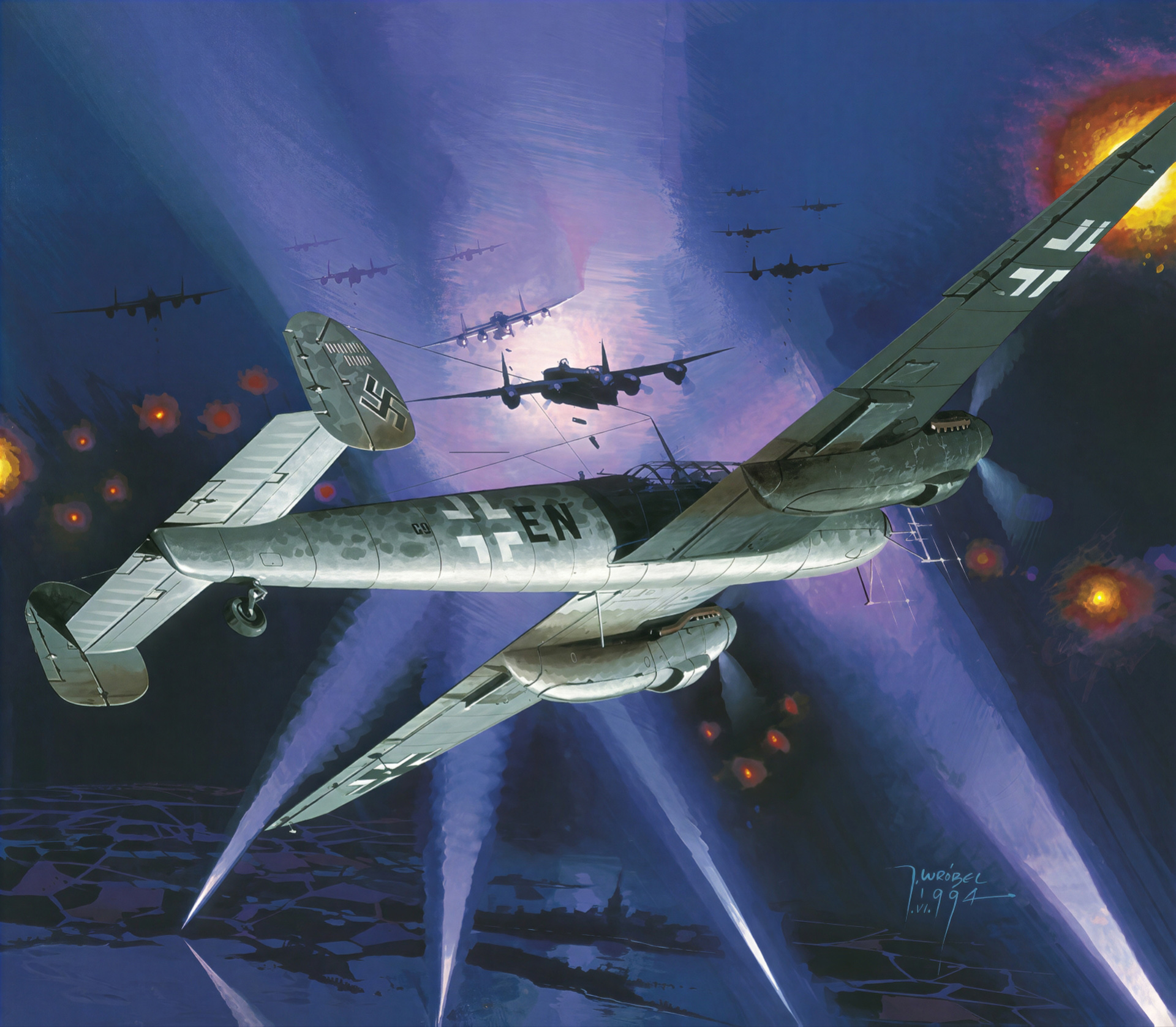Ночная охота на Ланкастеры (Авиация)