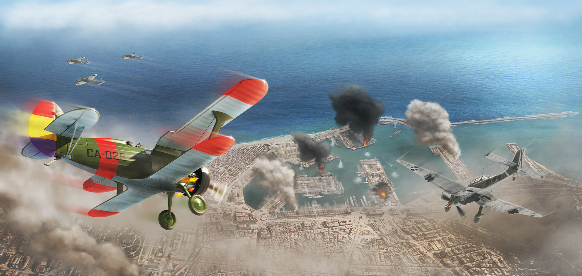 Air combat over Barcelona 1939