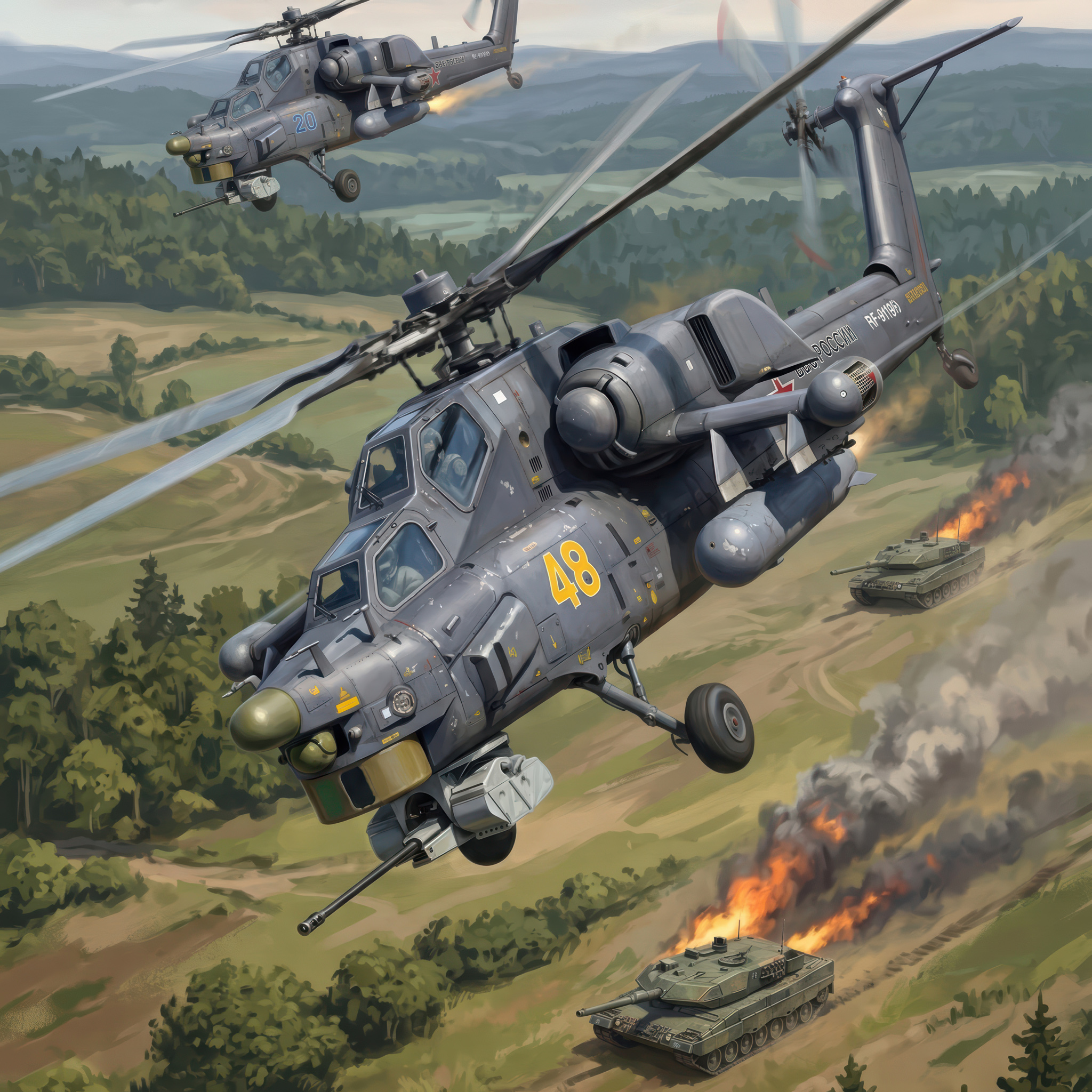 Ми-28 против Леопардов