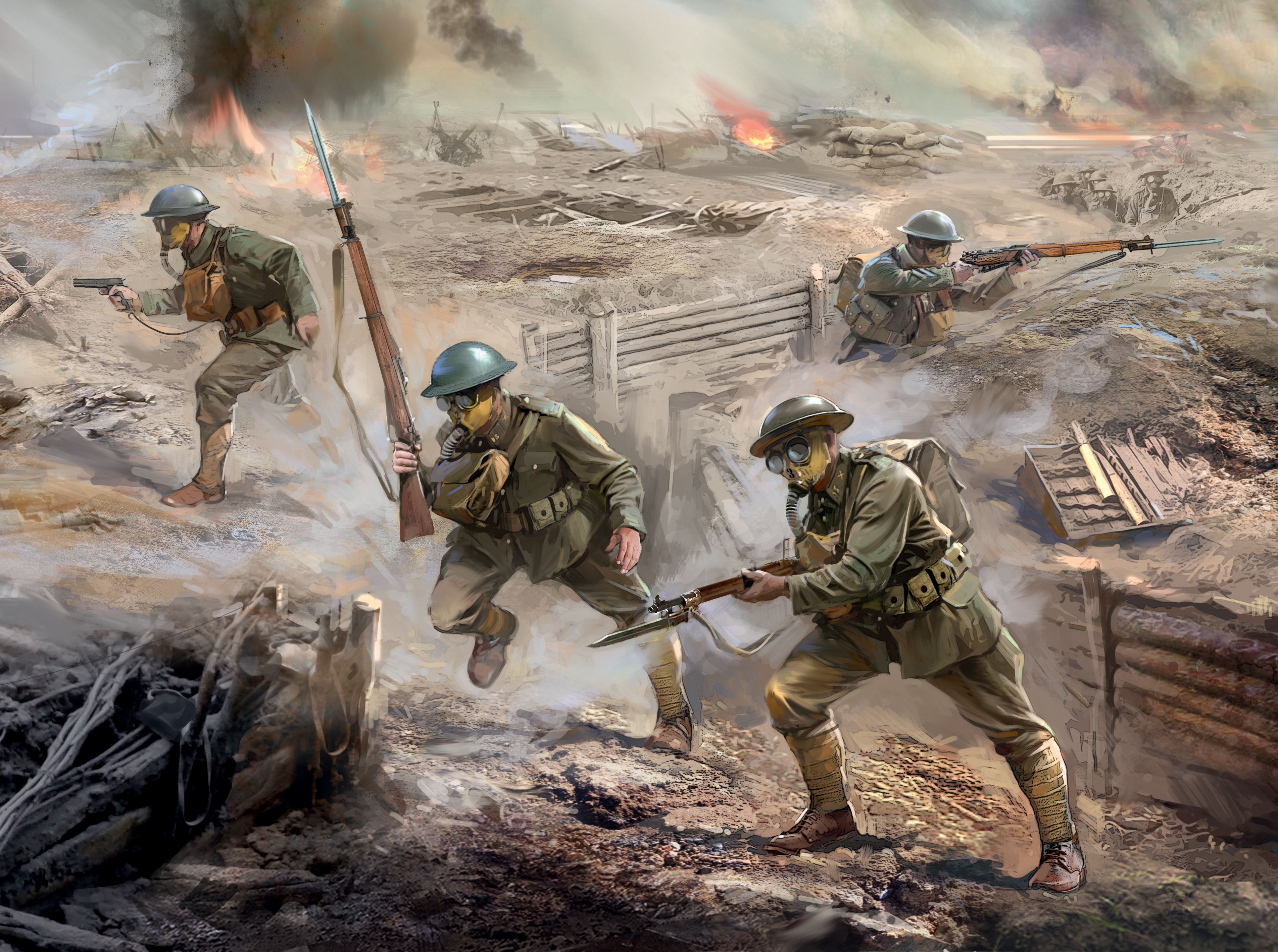 US Infantry in Gas Masks 1918 (Солдаты)